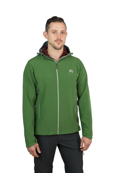 Misti - Mens Water Resistant, Wind Resistant Hooded Soft shell Jacket - Green