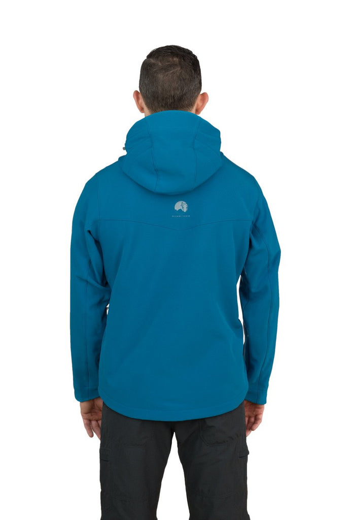 Misti - Mens Water Resistant, Wind Resistant Hooded Soft shell Jacket - Teal Blue