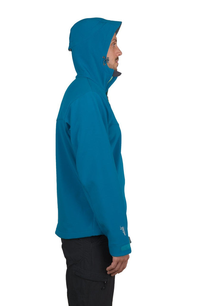 Misti - Mens Water Resistant, Wind Resistant Hooded Soft shell Jacket - Teal Blue